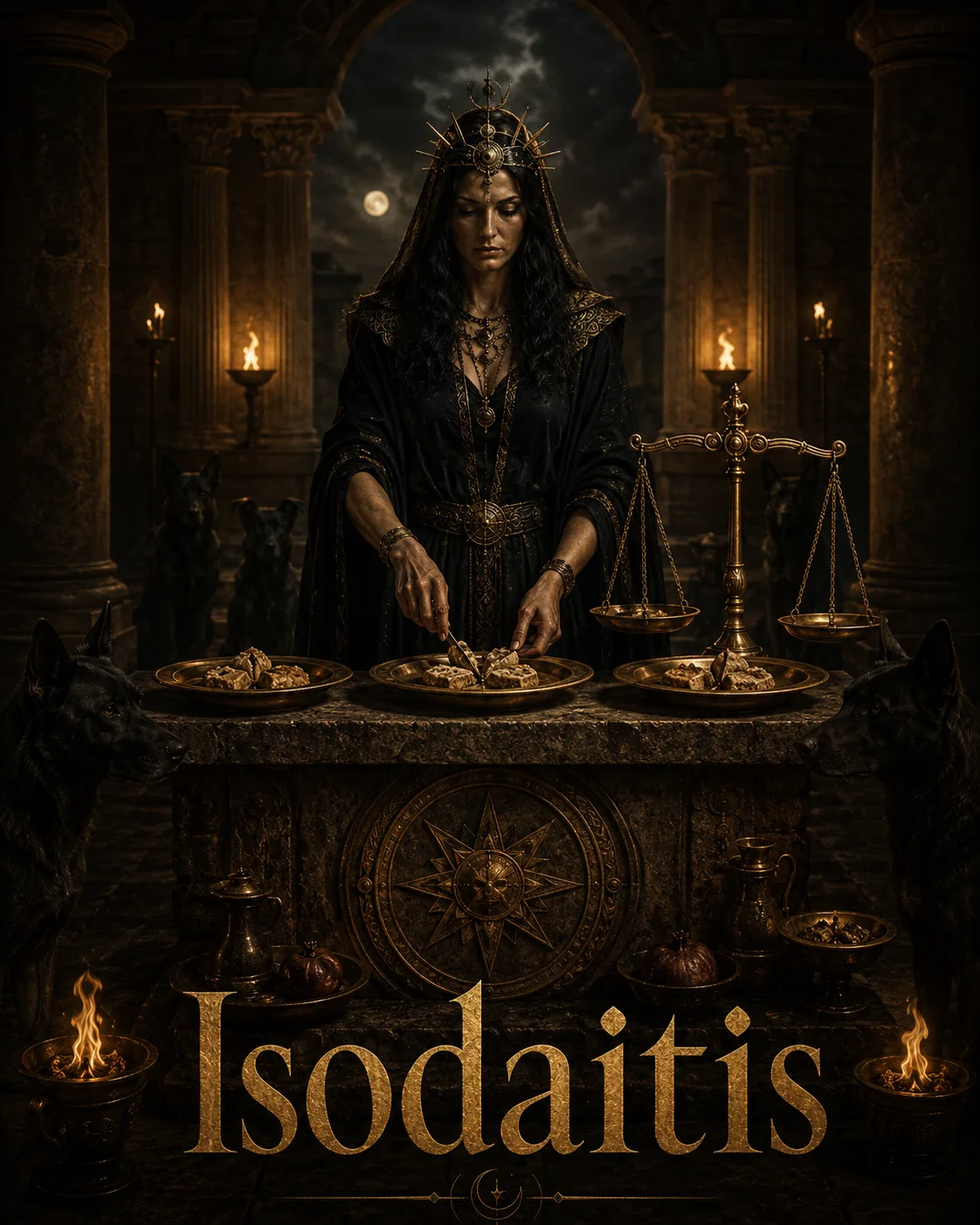Imagem ritual do epíteto Isodaitis