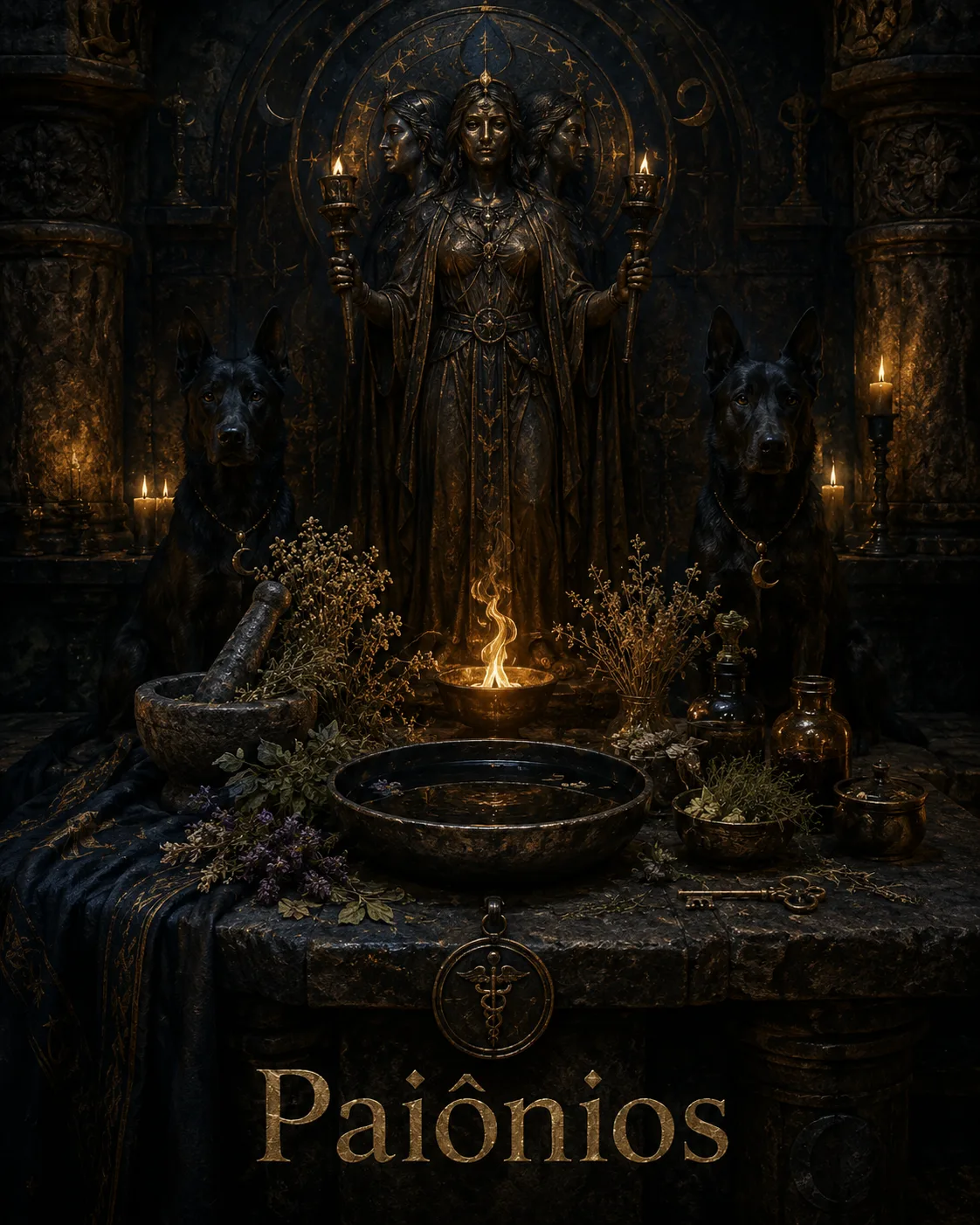 Imagem ritual do epíteto Paiônios
