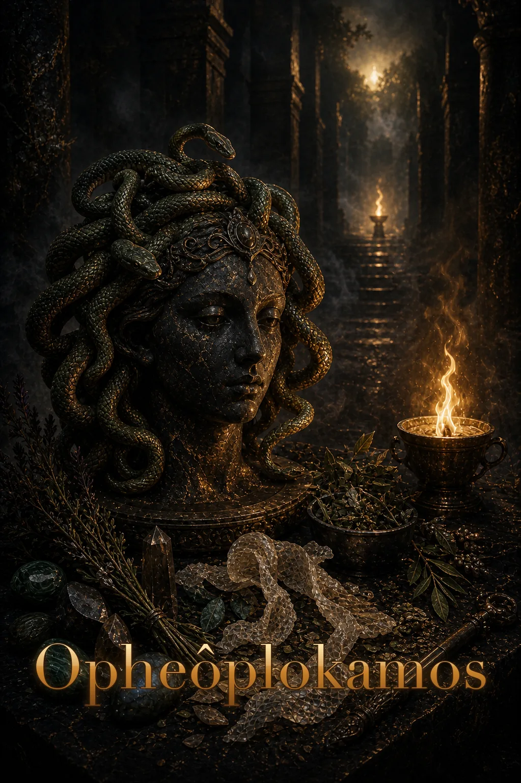Imagem ritual do epíteto Opheôplokamos