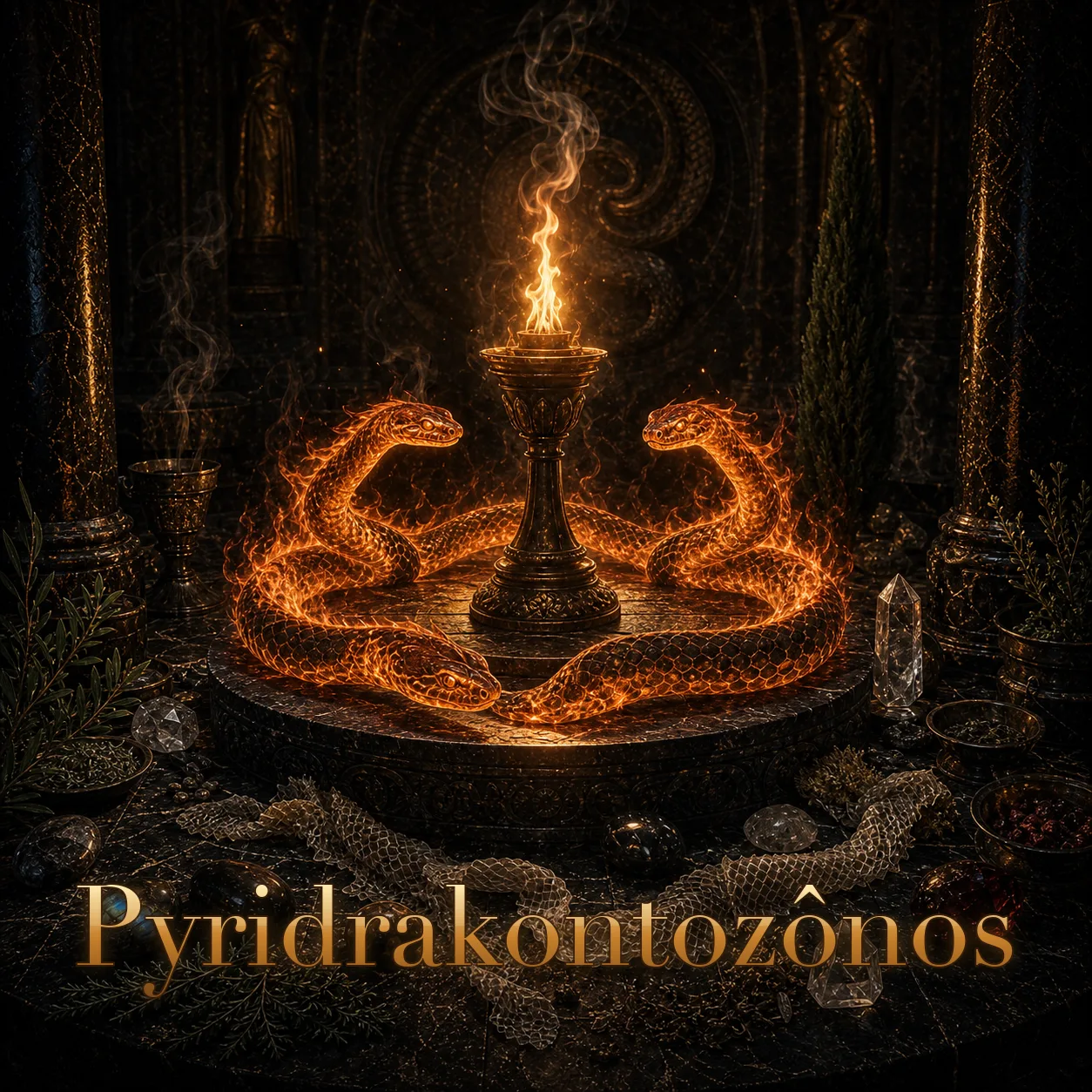Imagem ritual do epíteto Pyridrakontozônos