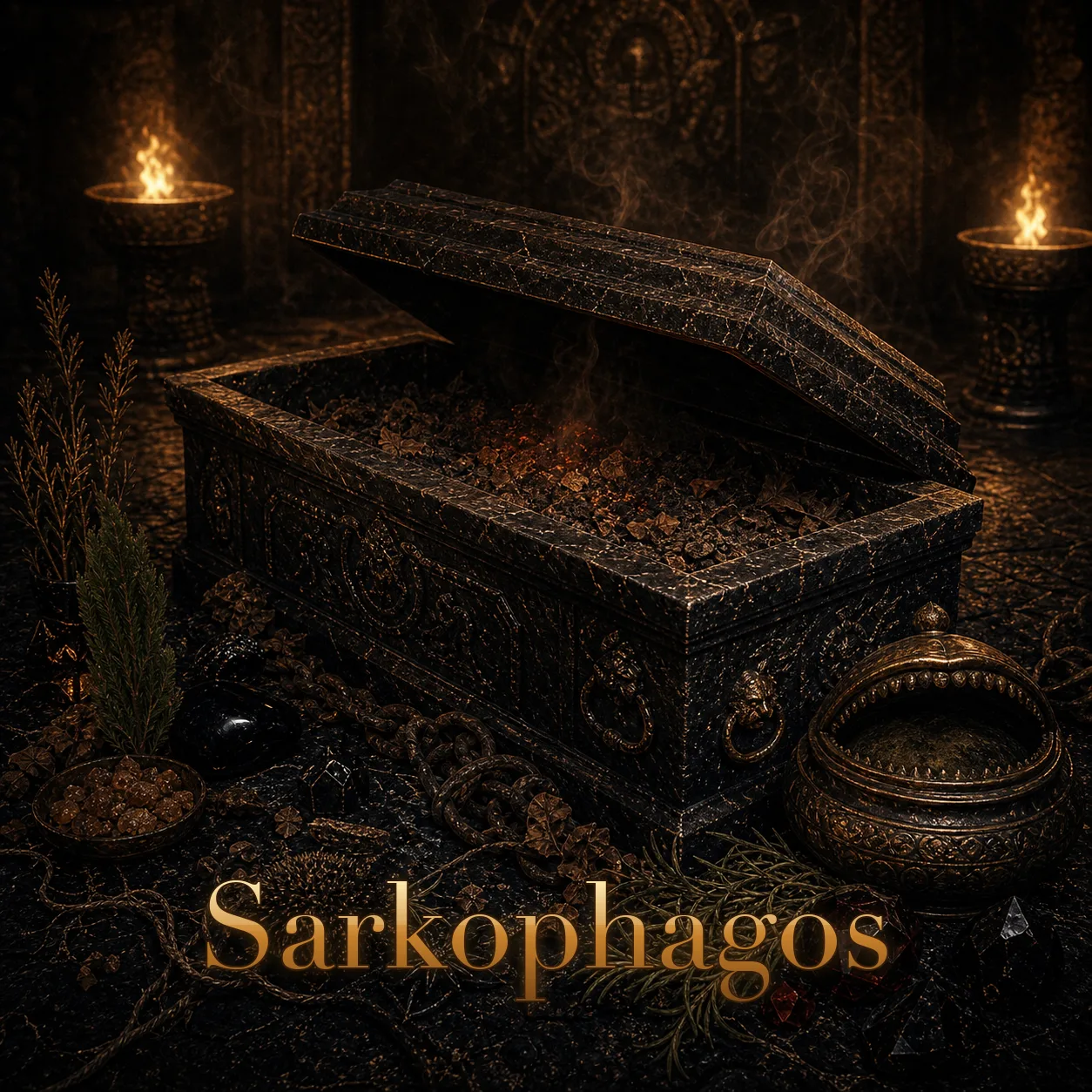 Imagem ritual do epíteto Sarkophagos
