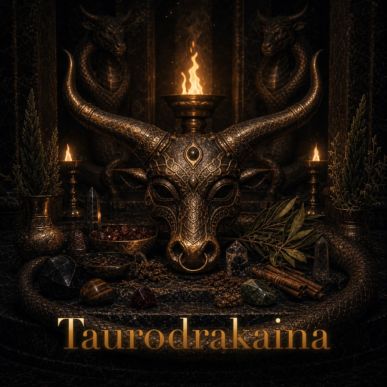 Imagem ritual do epíteto Taurodrakaina