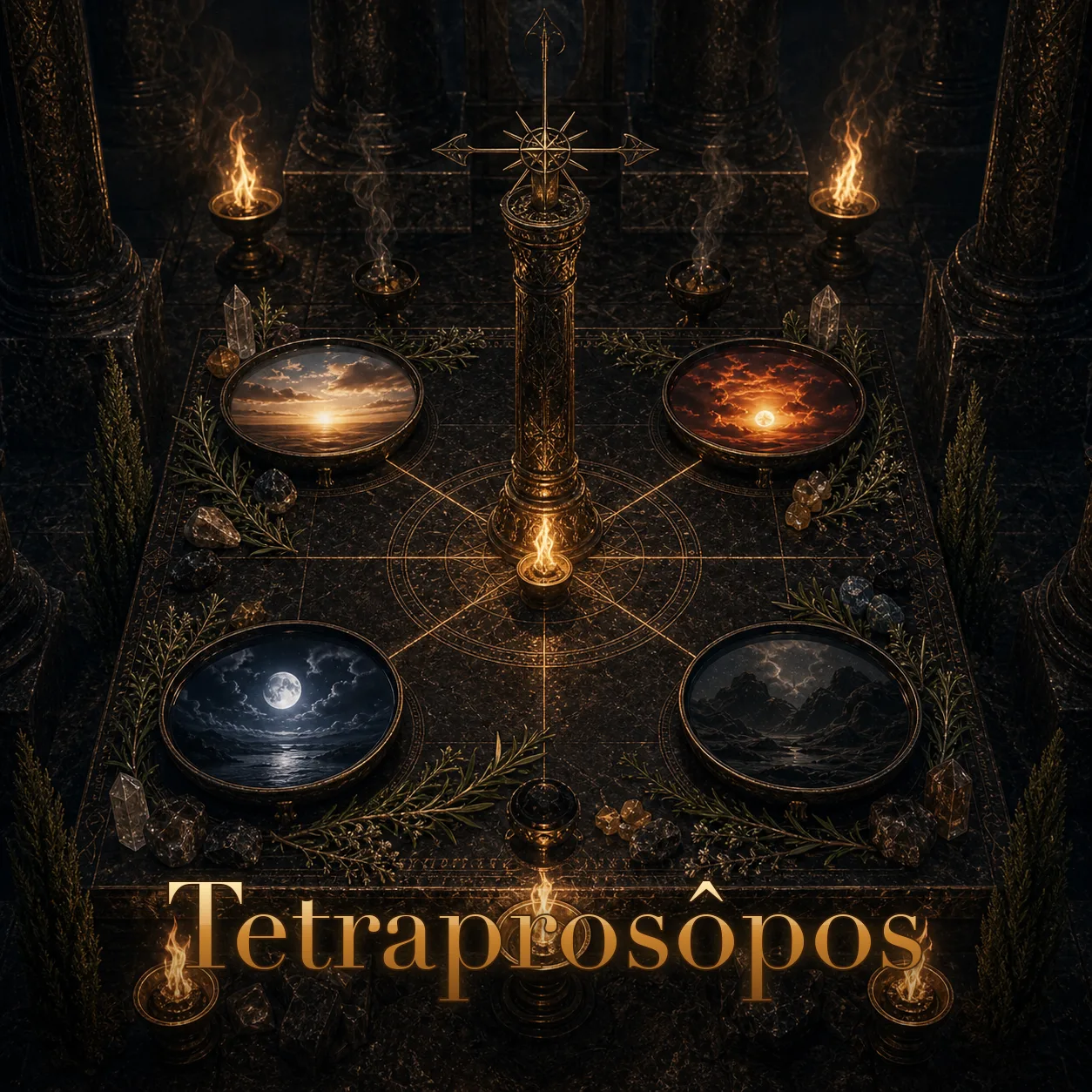 Imagem ritual do epíteto Tetraprosôpos
