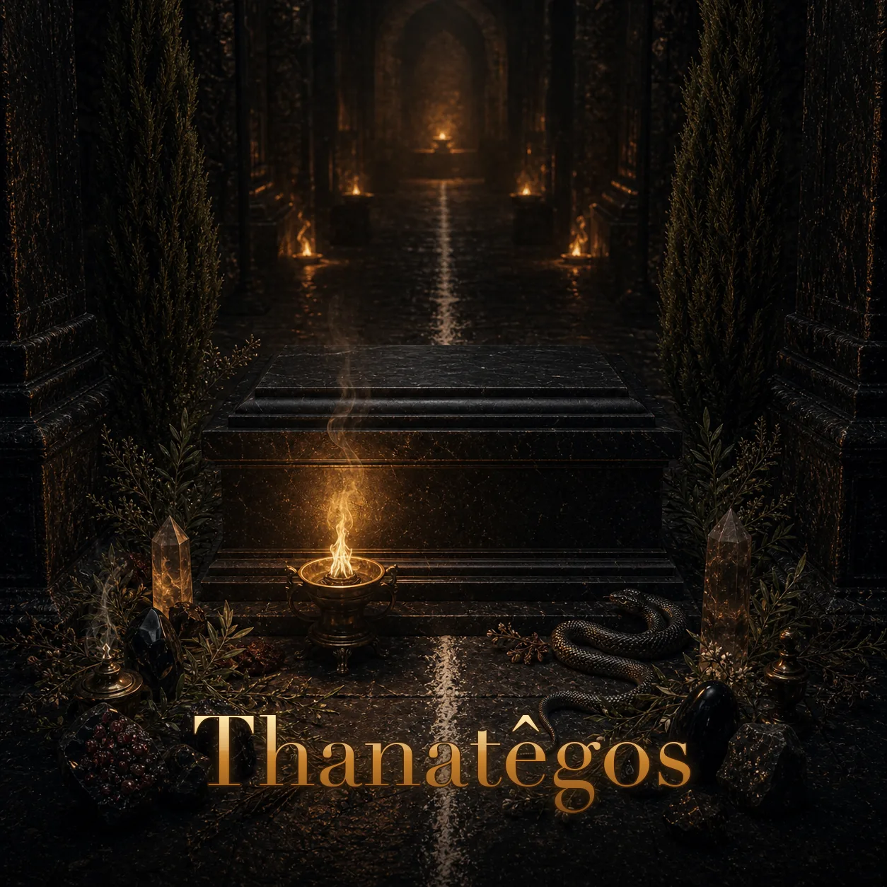 Imagem ritual do epíteto Thanatêgos