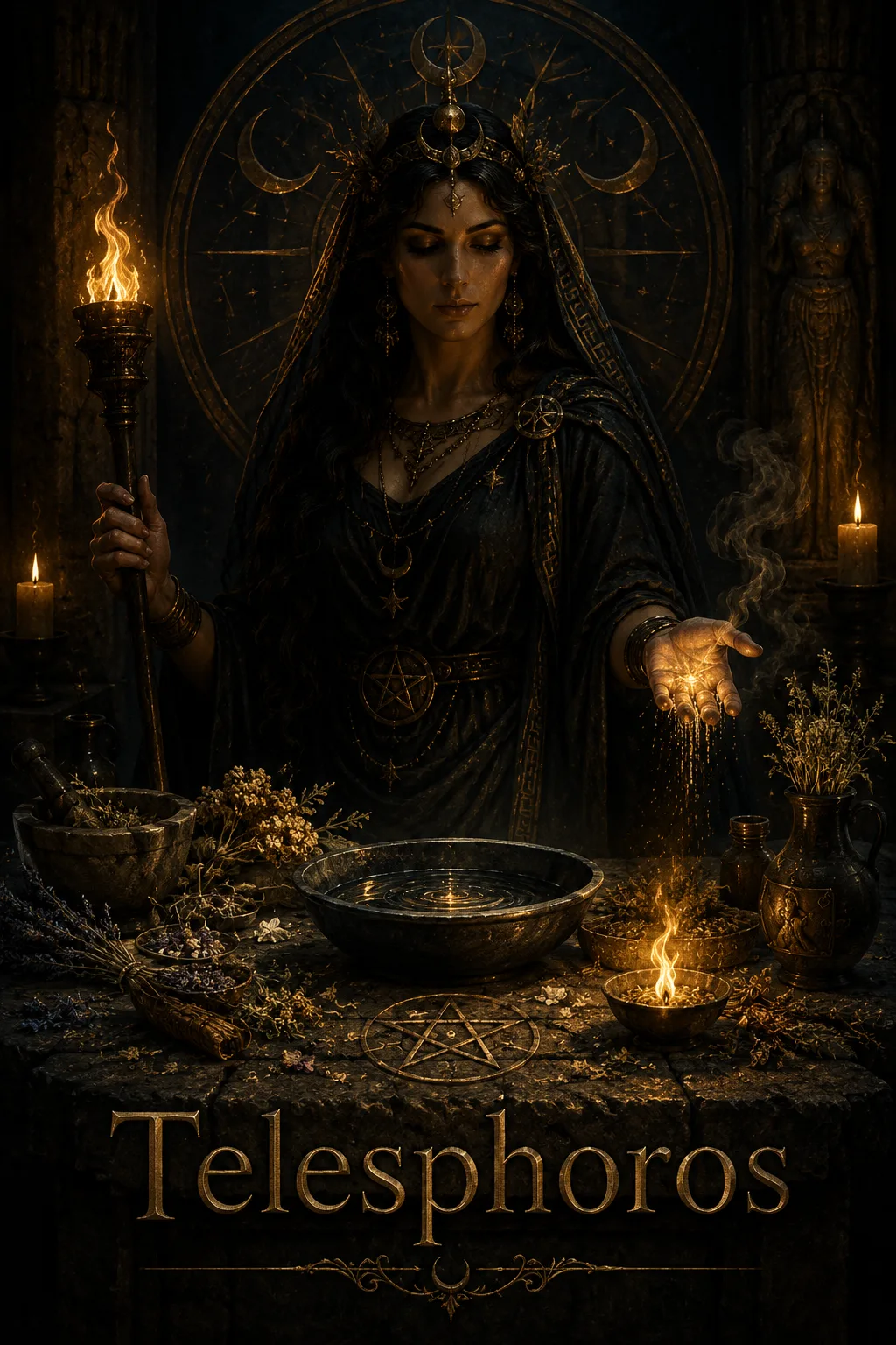 Imagem ritual do epíteto Telesphoros