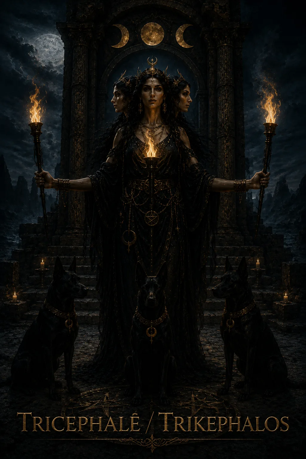 Imagem ritual do epíteto Tricephalē / Trikephalos