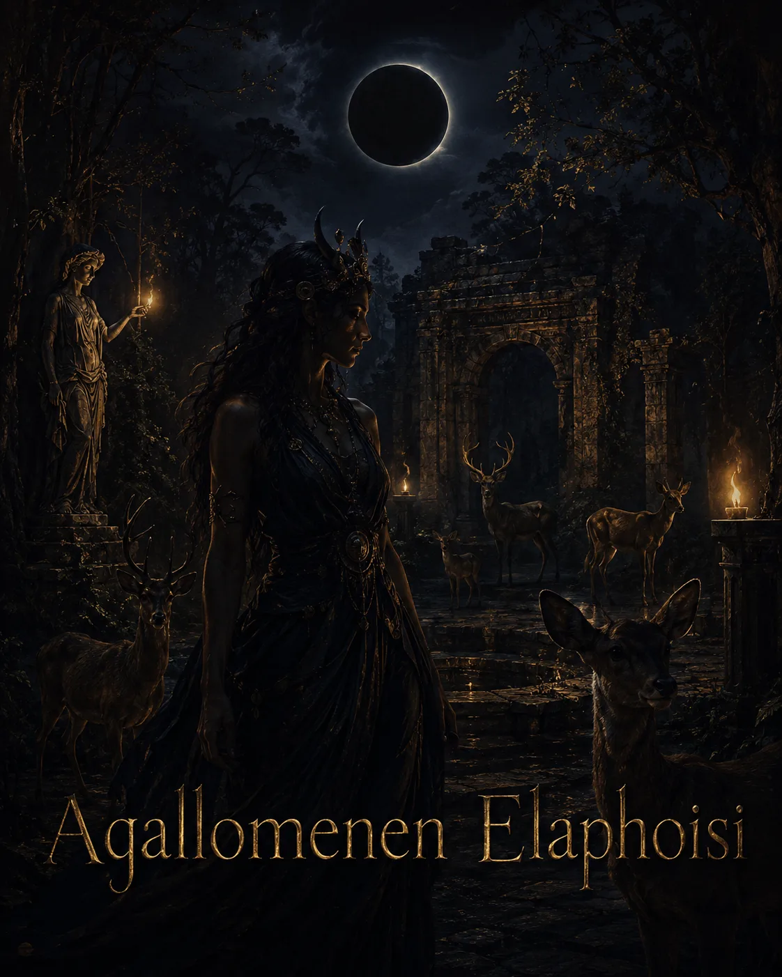 Imagem ritual do epíteto Agallomenen Elaphoisi