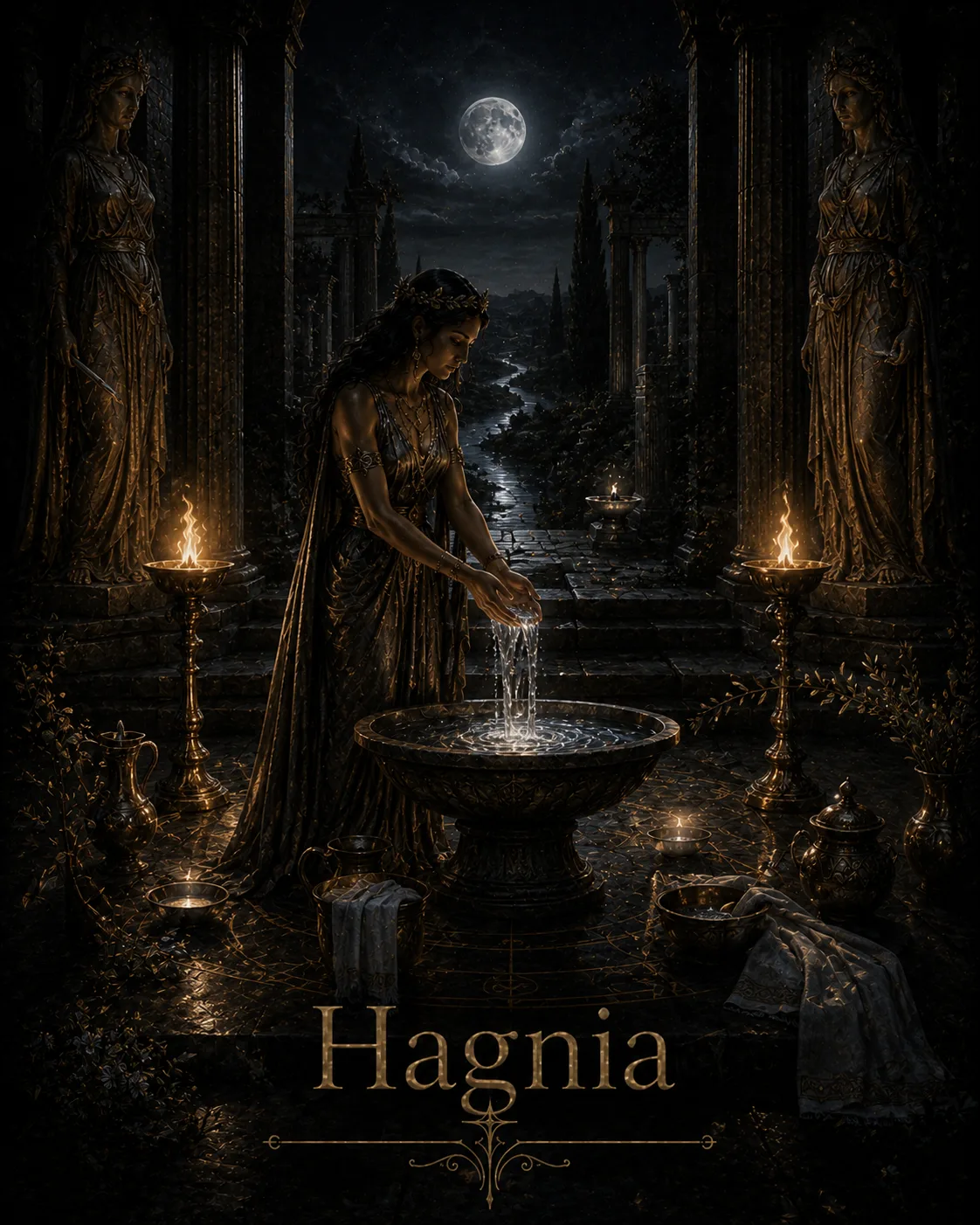 Imagem ritual do epíteto Hagniā