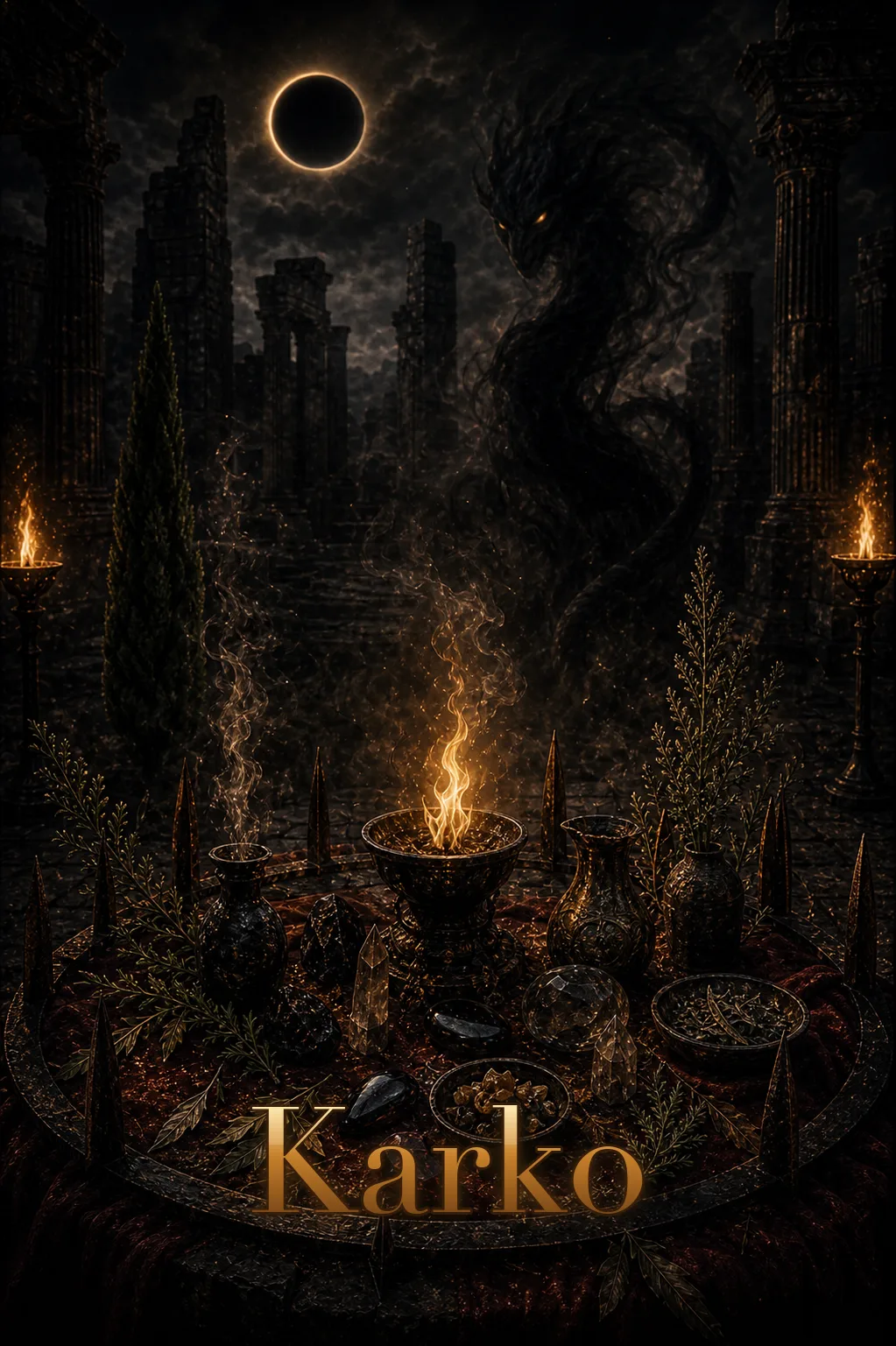 Imagem ritual do epíteto Karko