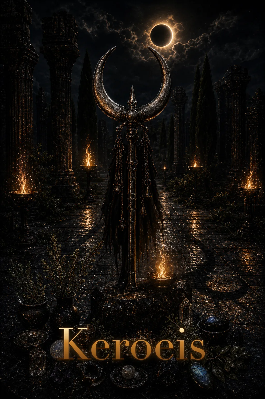 Imagem ritual do epíteto Keroeis