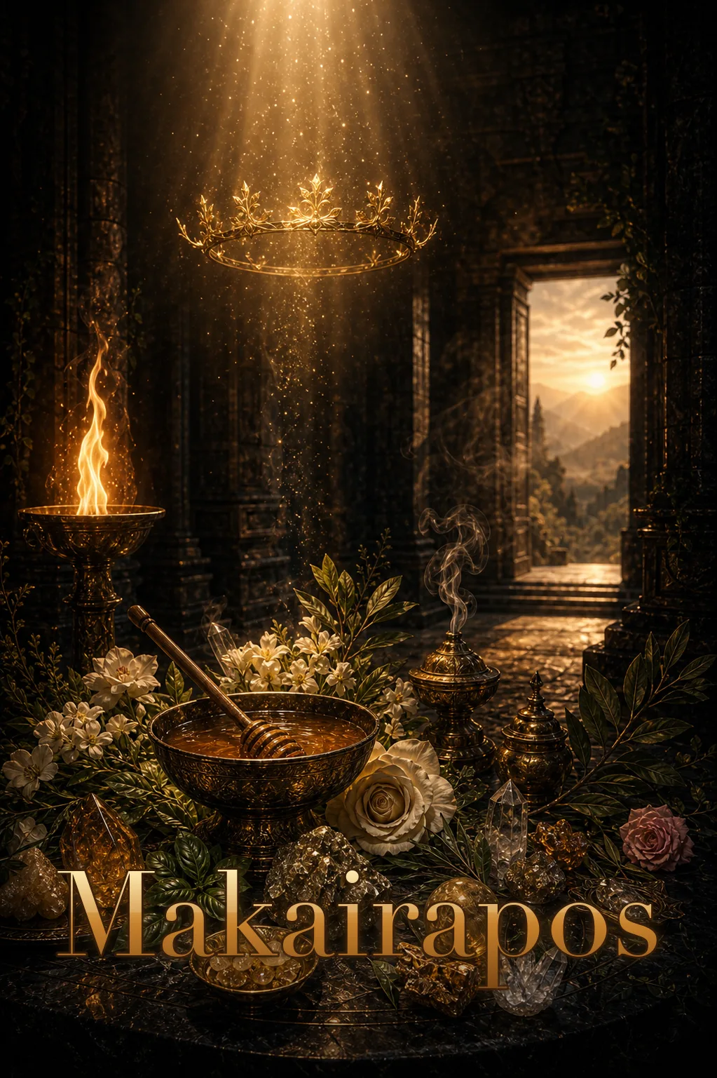 Imagem ritual do epíteto Makairapos
