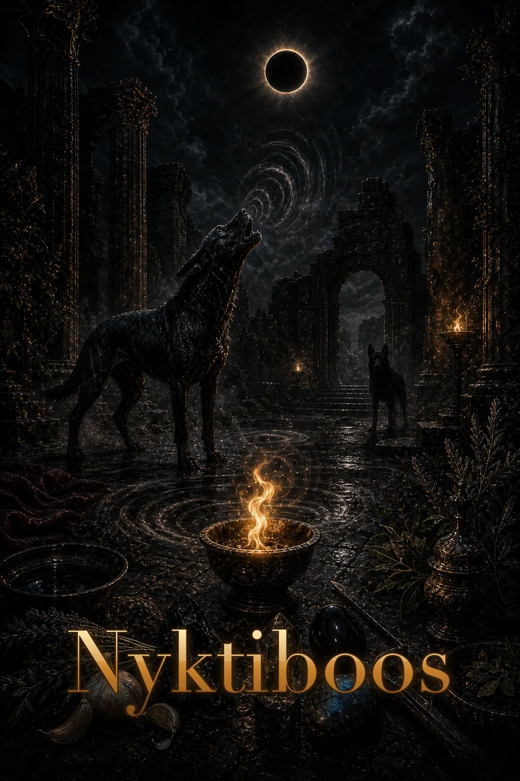 Imagem ritual do epíteto Nyktiboos