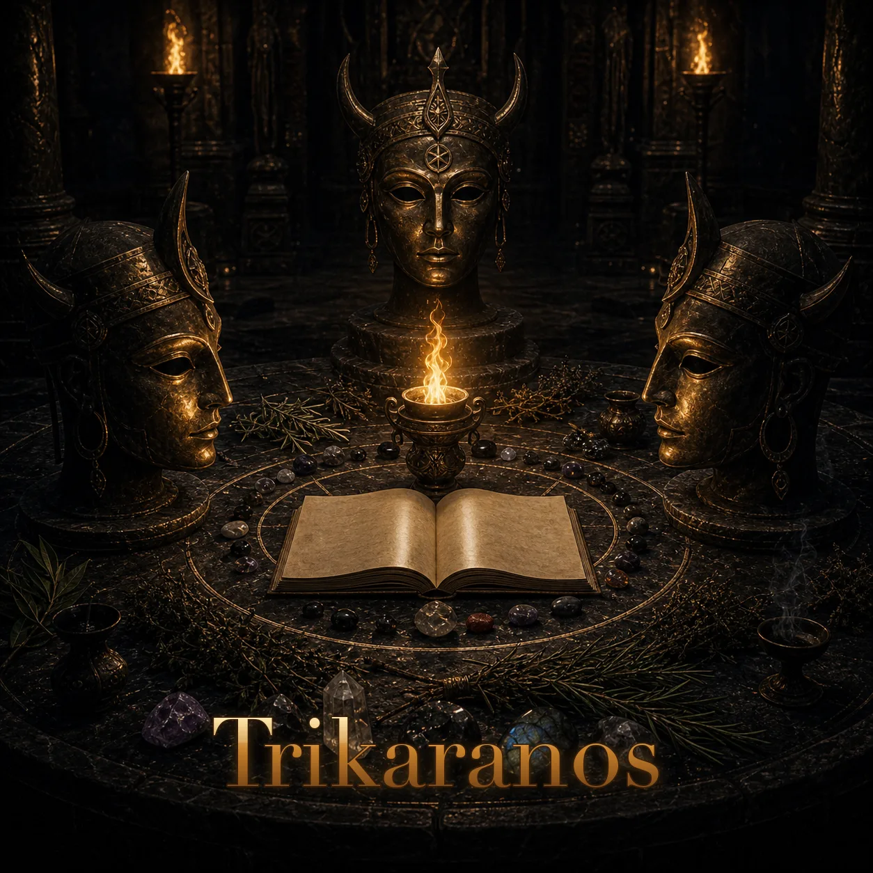 Imagem ritual do epíteto Trikaranos