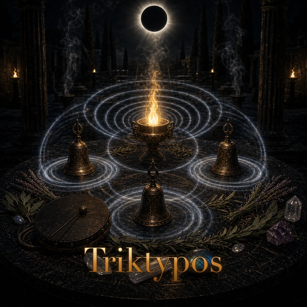 Imagem ritual do epíteto Triktypos