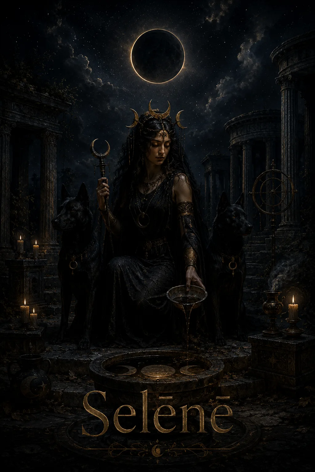 Imagem ritual do epíteto Selēnē