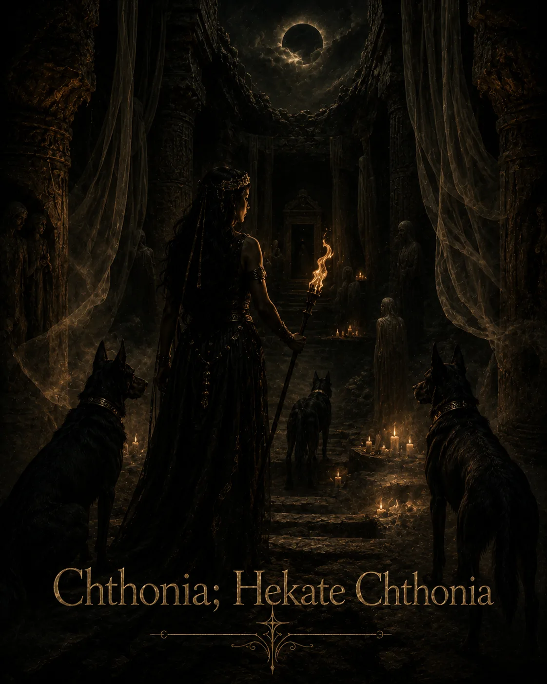 Imagem ritual do epíteto Chthonia; Hekate Chthonia