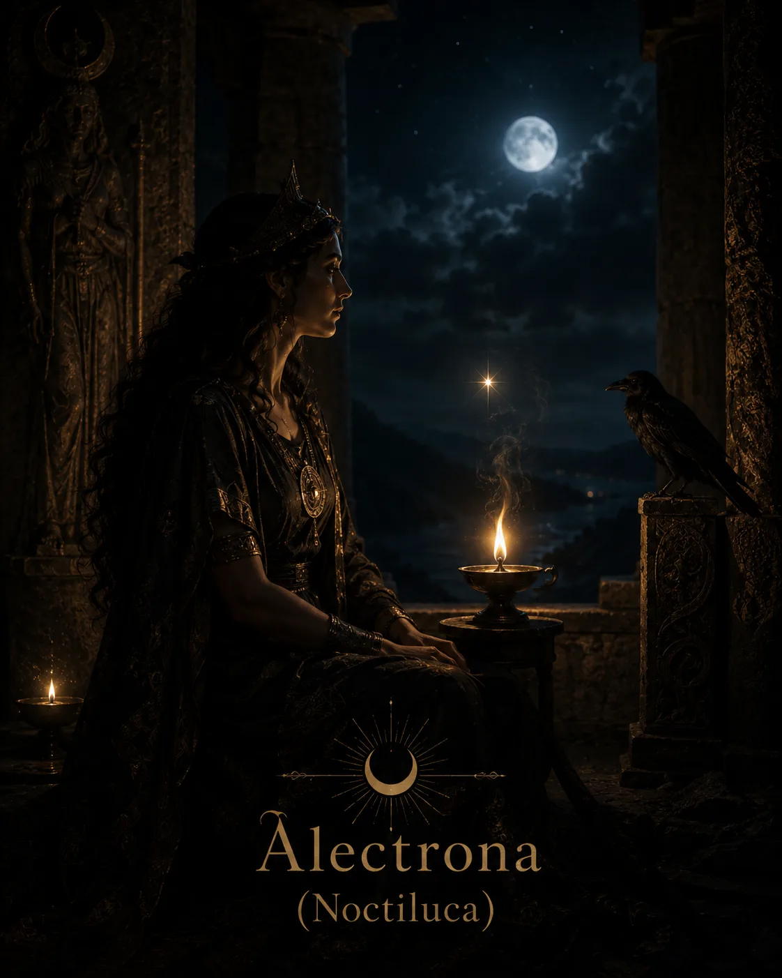 Imagem ritual do epíteto Alectrona (Noctiluca)